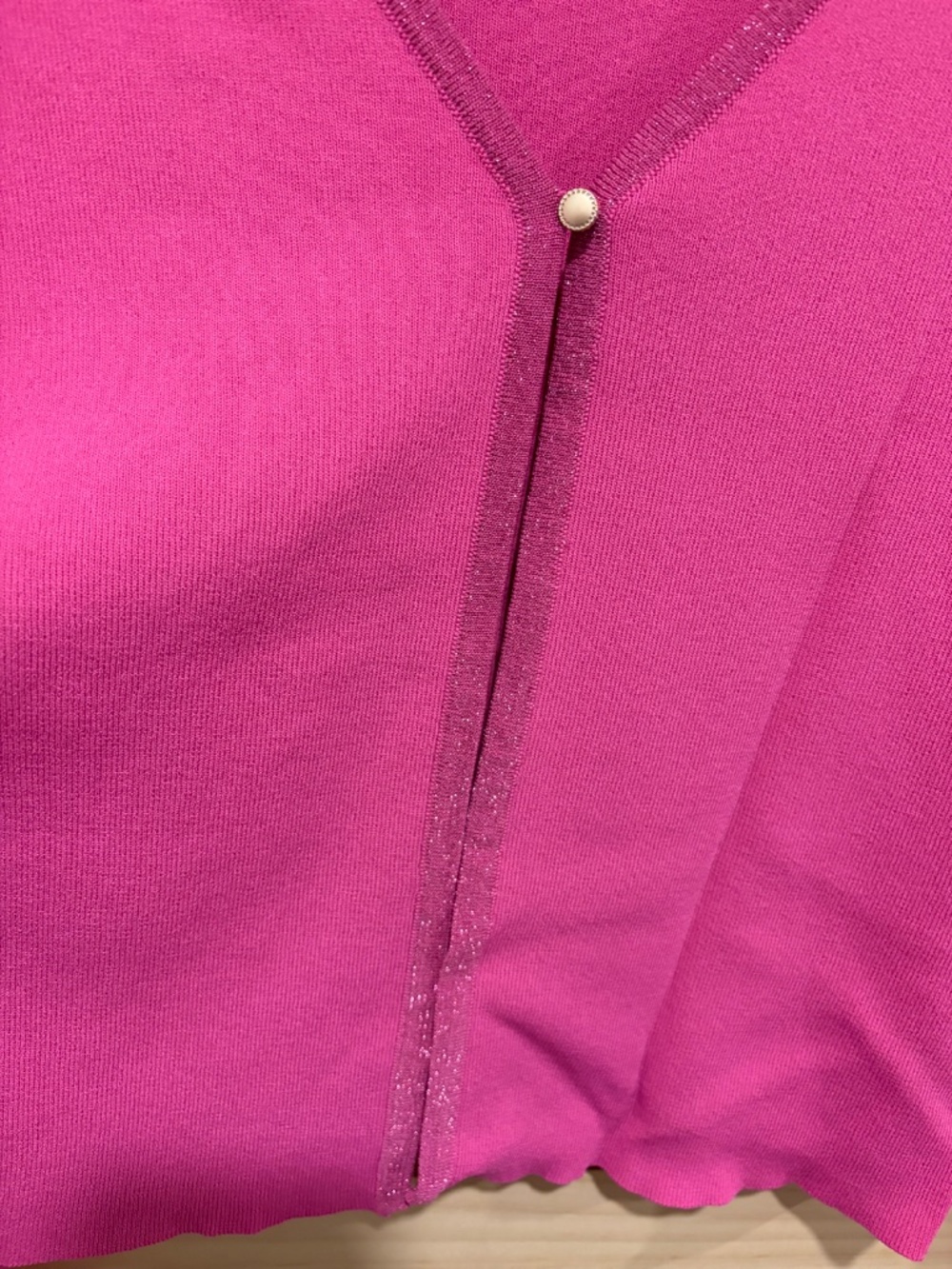 Melanie Lynne Pink One-Button Cardigan Size XL - Picture 3 of 6